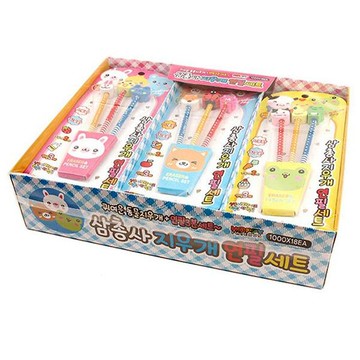 三劍客橡皮擦鉛筆組  多色  1組