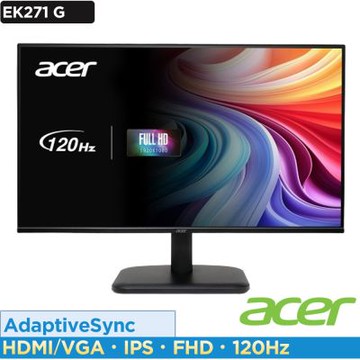 Acer 宏碁 EK271 G 27型 IPS 電腦螢幕 AMD FreeSync ｜120hz 順暢畫面再提升