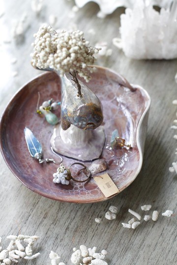 手捏陶瓷小可愛抹香鯨飾品盤/線香座