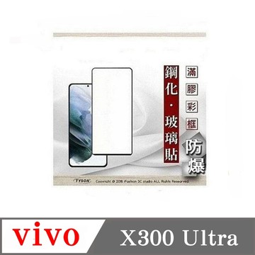 Tyson VIVO X300 Ultra 解鎖版 2.5D滿版滿膠 彩框鋼化玻璃保護貼 9H 螢幕保護貼