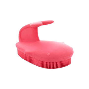 sillymann 100%鉑金矽膠鯨魚洗澡刷 柔軟矽膠刷毛 可愛鯨魚造型 易清洗消毒 按摩效果  粉色  1個