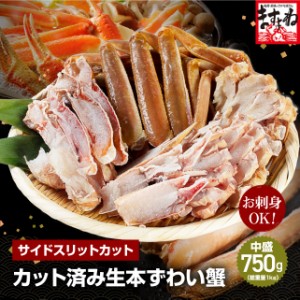 かに カニ 蟹 お刺身 サイドカット済み 生本ずわい蟹750g 総重量1kg 2－3人前 送料無料 ギフト ズワイ ずわい 蟹鍋 カニ鍋 かに鍋 焼き蟹