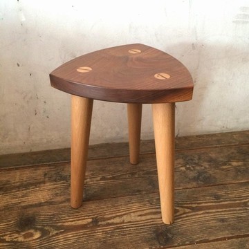 三角凳 低款 胡桃木