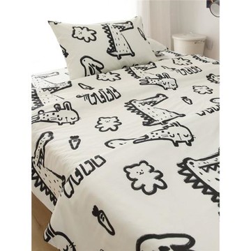 動物涂鴉純棉床單床笠單件100%全棉兒童人學生宿舍床品三四件套3