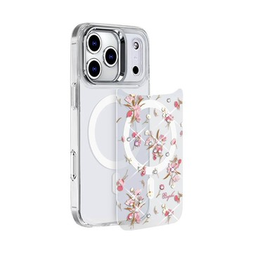 iPhone 17/16/15/14/13 系列可拆式磁吸片材彩鑽手機殼-蘆莉草