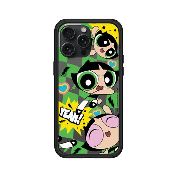 iPhone 15 Pro Max Mod NX 黑 - The Powerpuff Girls 飛天小女警 - 毛毛 - 可愛格紋款