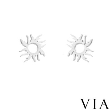 【VIA】星空系列 炙熱太陽造型白鋼耳釘 造型耳釘 鋼色