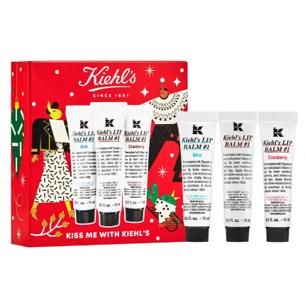 Kiehl's 聖誕限定 Kiss Me全效潤唇膏禮盒(經典 薄荷 蔓越莓 護唇膏 3入裝)【聖誕節禮物交換】§異國精品§