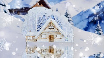 雪國小鎮 OKMT 冬季造景 PET 貝殼光模切和紙特油手帳膠帶貼紙