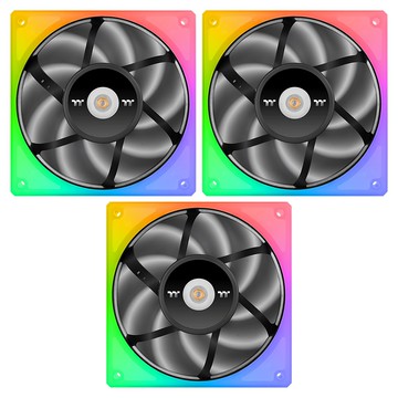 TOUGHFAN 14 RGB 高風壓靜音風扇 轉速高達2000 RPM 低噪音設計 僅21.2dB-A 全鋼金屬殼罩  CL-F136-PL14SW-A  黑色  3個