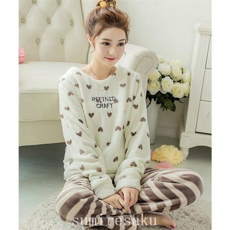 パジャマレディース長袖上下セット秋冬モコモコおしゃれパジャマ暖か可愛い部屋着ルームウェア防寒寝巻き 通販 Lineポイント最大0 5 Get Lineショッピング