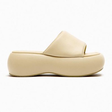 ZA2024春夏新款百搭厚底涼拖一字拖休閑松糕鞋法式軟底外穿涼鞋女