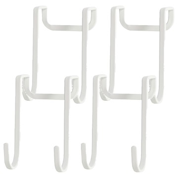 小麥購物 櫥櫃門後 雙鉤架 L2241  4個  白色