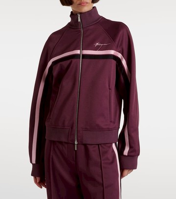 Ferragamo Logo striped jersey track jacket