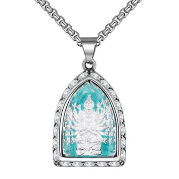MoonDy 843 項鍊 千手觀音-鼠 十二生肖飾品 不鏽鋼項鍊 守護佛項鍊 飾品 本命