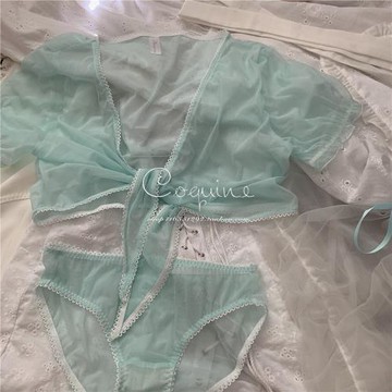 (免運)Coquine 100%handmade 少女紗系帶套裝