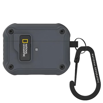 NATIONAL GEOGRAPHIC 國家地理 RuggedBumper 自動開蓋保護殼  AirPods Pro1/2  灰色  1個