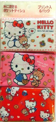 【 ハヤシ商事 】迷你口袋紙巾 Hello Kitty 6包裝【200組】  日本必買 | 日本樂天熱銷