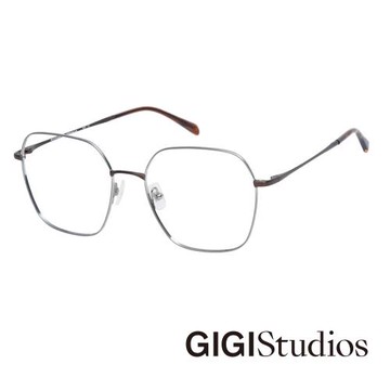 【GIGI Studios】幾何輕巧鈦金光學眼鏡(銀 - AVERY-8092/0)