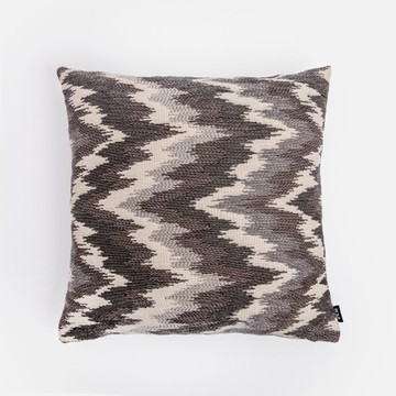 查莉緹花抱枕套50x50cm 波紋黑灰