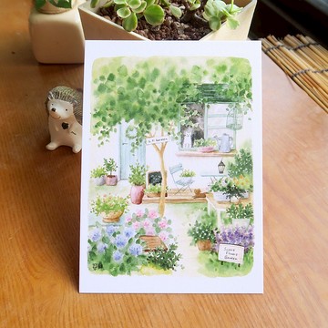 窗前小花園 明信片