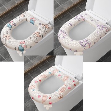 臺灣🚍8H出🉑EVA洗手間防水馬桶墊加大保暖全覆蓋家用粘貼式可水洗馬桶坐墊EVA