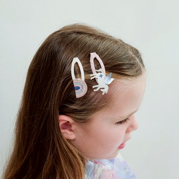 英國Mimi & Lula_AW25_夢幻王國_獨角獸彩虹滴答夾4入