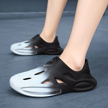 ✨ 新品🎈新款潮流漸變洞洞鞋運動休閒耐磨防滑透氣美式籃球拖沙灘涼鞋