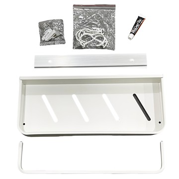 懶角落 壁掛浴室置物架 白色 40CM  1個