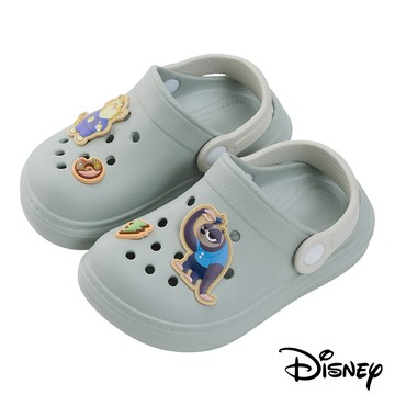 【迪士尼】噴墨印刷飾釦防水洞洞鞋-淺綠(樹懶快俠與洪金豹)