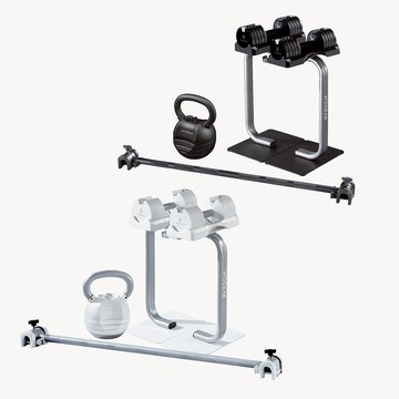 BYZOOM Fitness 5.6公斤(12.5磅)可調式重訓器材套組 速調啞鈴 壺鈴 槓鈴桿 啞鈴架組 宅配免運