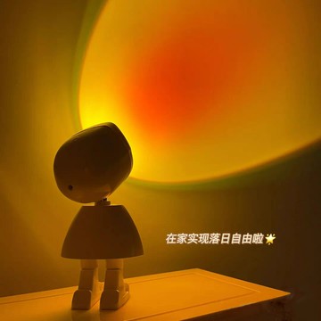 宇航員夕陽日落燈氛圍感直播拍照背景投影小夜燈臥室桌面擺件臺燈鑫弘-數碼配件