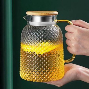 加厚玻璃水壺耐高溫大容量裝水瓶涼白開水杯冷水壺花茶壺家用套裝