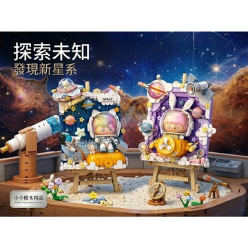 【小全積木】鑽石積木 太空人 畫框 盲盒 模型 擺飾 閨蜜女生生日禮物 辦公室舒壓 居家美學 房間裝飾 小樂高 收藏級