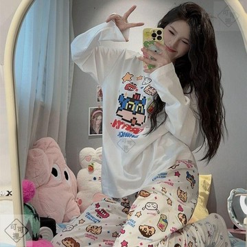 可可裡🌸特大碼300斤睡衣褲ins風日系睡褲女學生宿舍家居休閑褲
