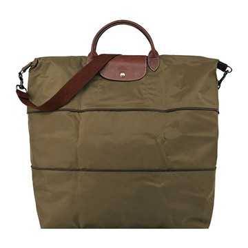 LONGCHAMP LE PLIAGE系列再生尼龍延展兩用旅行袋(橄欖綠)