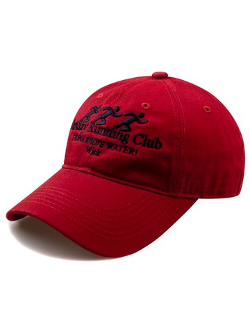 Sunday Running Club Washed Ball Cap-Red