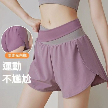 【台灣现貨】瑜伽褲 運動短褲 健身短褲 女生短褲 防走光速乾短褲 透氣短褲 夏天短褲 跑步短褲 速乾褲子 彈力短褲運動褲