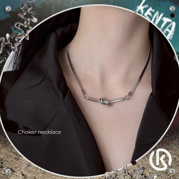 繫槓扁紋項鍊 簡約休閒男生項鍊 經典百搭鍊條項鍊 中性配件 頸鏈 不鏽鋼 KENTA