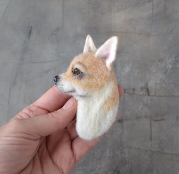 定制狗肖像別針針氈羊毛寵物胸針複製品寵物丟失禮物