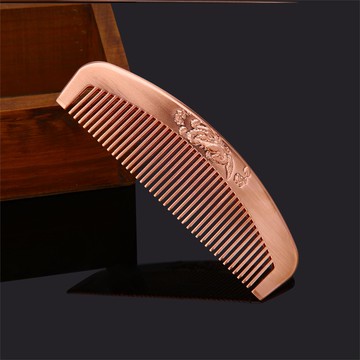 高檔古典金屬古銅梳子梳直發梳鋼齒梳梳子家用細齒防靜電梳禮品梳1入