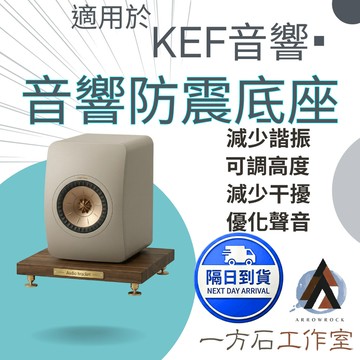 【一方石】適用於KEF音響 實木避震音響底座 | 提升音質 桌面美學 頂級黑胡桃木黃銅避震腳釘 音響支架 喇叭底座