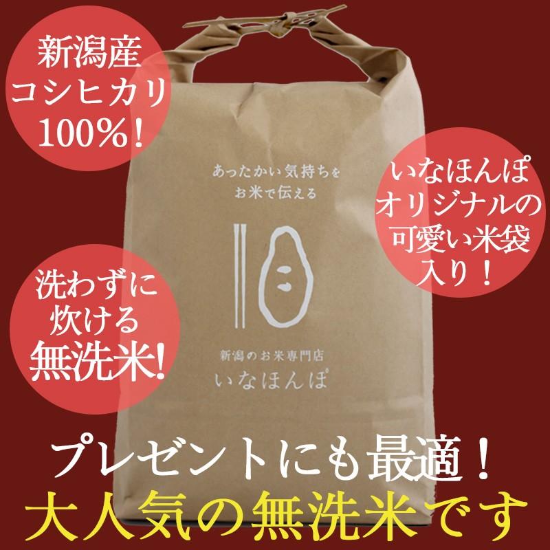 お米 5kg 無洗米 送料無料 いなほんぽ米 新潟産コシヒカリ  ギフト 内祝い