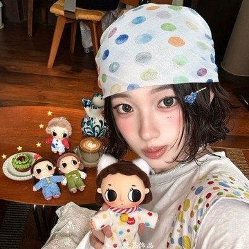 夏日多巴胺彩色波點絲巾女頭巾夏季系脖領巾配飾多功能抹胸髮帶潮 絲巾髮帶 蕾絲頭巾 歐美頭巾 頭巾髮帶 日系絲巾 長條絲巾