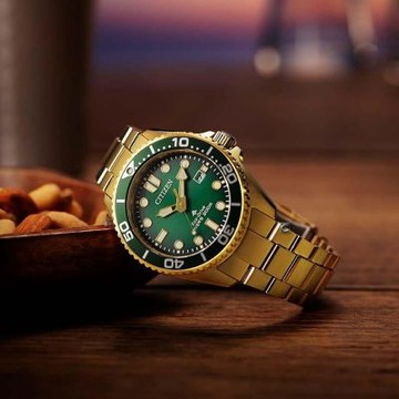 CITIZEN 星辰 PROMASTER 200米光動能潛水錶-40.6mm綠 BN0262-59W