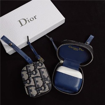 新款潮牌布面D家拉鏈耳機包適用蘋果藍牙無線耳機AirPods 1/2/3/4代pro防摔高級感AirPods pro2保護套老花