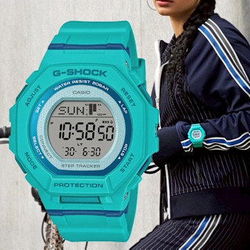 CASIO 卡西歐 G-SHOCK WOMEN 計步器 智慧藍芽 運動風電子錶 GMD-B300SC-2
