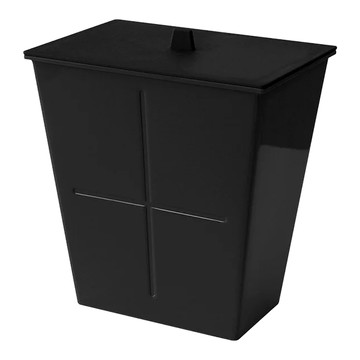 Hachiman Kasei 八幡化成 仿壁磚垃圾桶 3L PP塑料 帶蓋  20 x 14 x 22.5cm  極致黑  1個