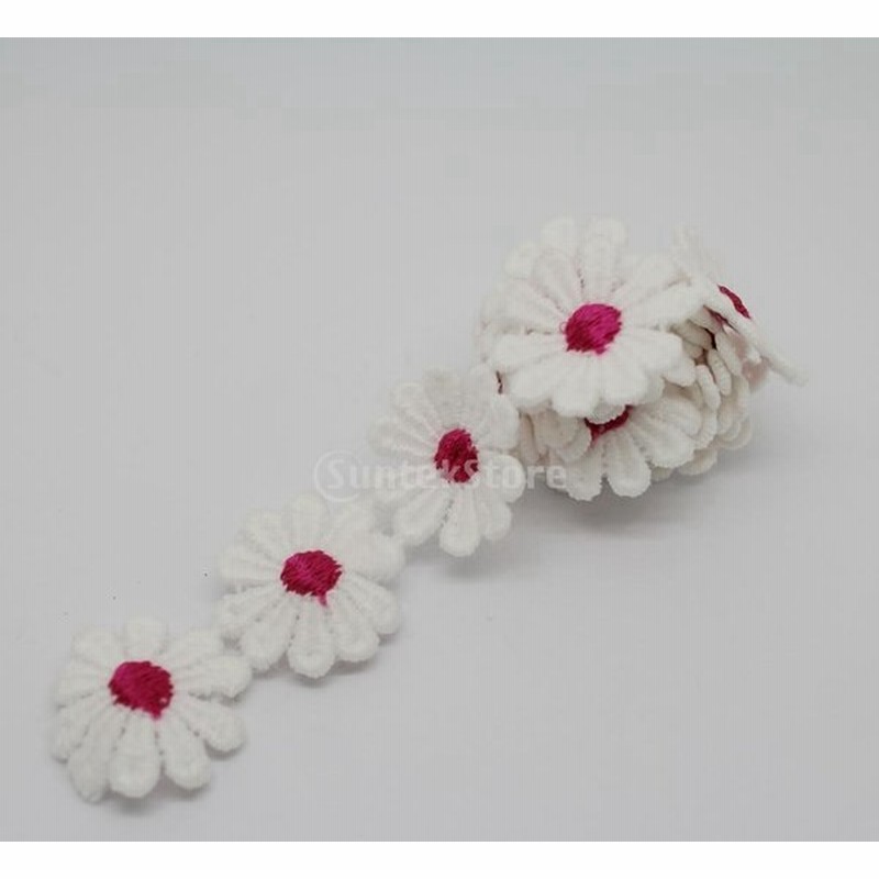 1ヤード ポリエステル 花 刺繍 アップリケ レース トリム ミシン 全5色 ローズレッド 通販 Lineポイント最大0 5 Get Lineショッピング