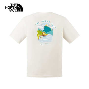 男女款米白色純棉舒適短袖T恤｜8GZ6QLI